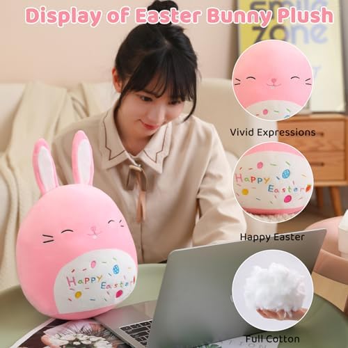 Pink Bunny Plush Stuffed Animal Toy Soft Rabbit Plushie