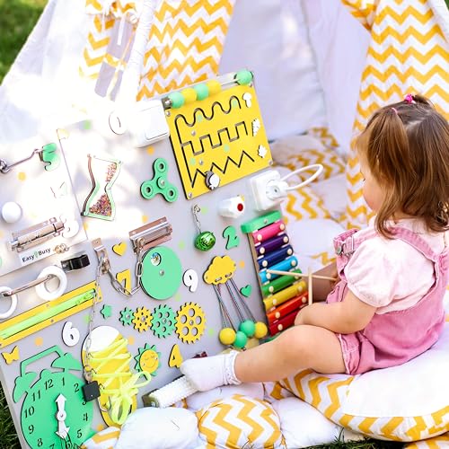 EasyBusy4kids Montessori Busy Board for 1-3 Year Olds