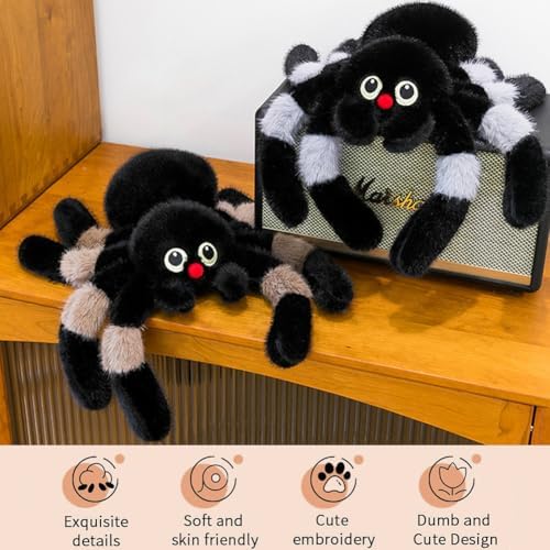 Red Nose Spider Plush Pillow for Halloween Birthday Gifts