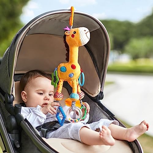 TUMAMA Giraffe Hanging Rattle Toy for Newborns