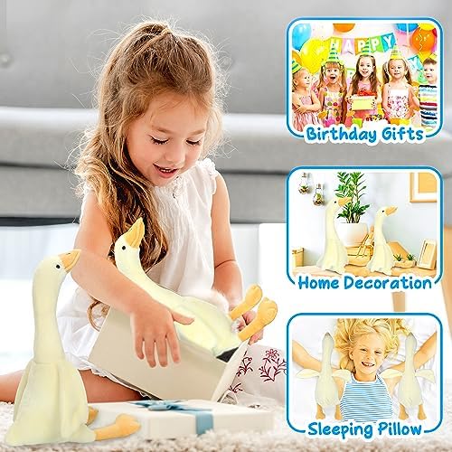 Soft White Goose Plush Toy Pillow for Kids