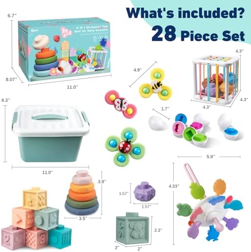 Plunack 6 in 1 Montessori Toy for 6-12 Months Toddler
