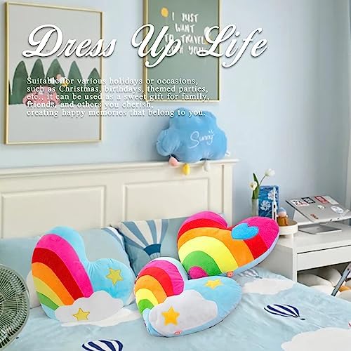 177 X 138 Heart Pillow Plush Toy with Rainbow Pattern