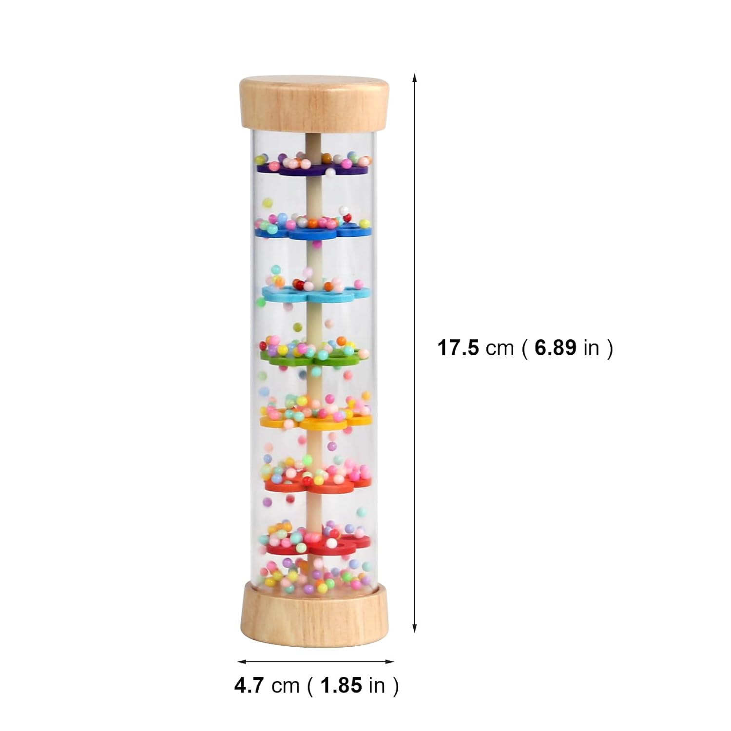 Wooden Baby Rattle Musical Rainstick for Infants 0-12 Months