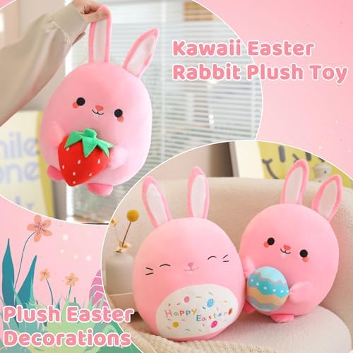 Pink Bunny Plush Stuffed Animal Toy Soft Rabbit Plushie