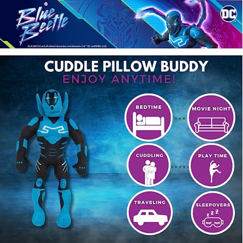 Franco Kids Bedding Plush Cuddle Pillow Blue Beetle