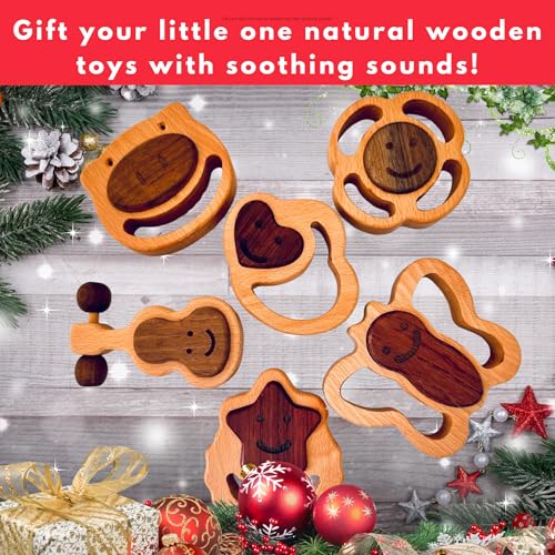 HippoToys Wooden Baby Rattle - Handmade 0-12 Months