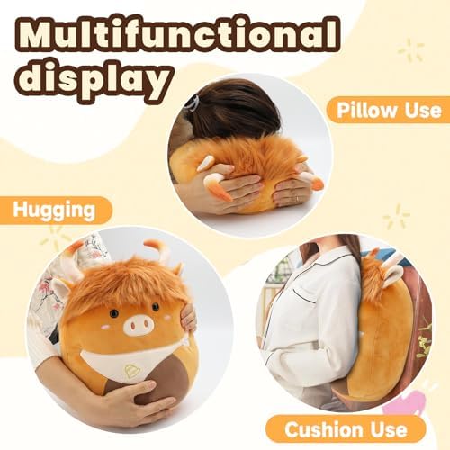 Highland Cow Plush Pillow Cute Stuffed Animal Toy
