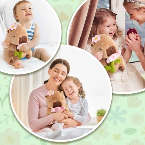 Flower Capybara Plush 11 Inch Cute Stuffed Animal Pillow