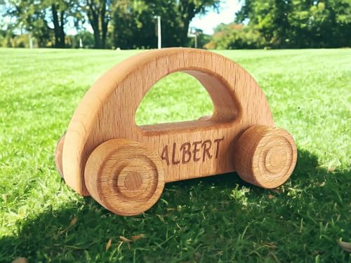 Personalized Wooden Toy Car for Toddlers 1-3 1