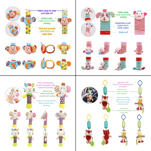 BLOOBLOOMAX Wrist Rattle Sock Set 12pcs Baby Toy