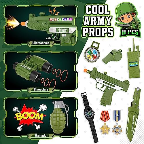 GIFTINBOX Kids Army Costume Set Halloween 3-12