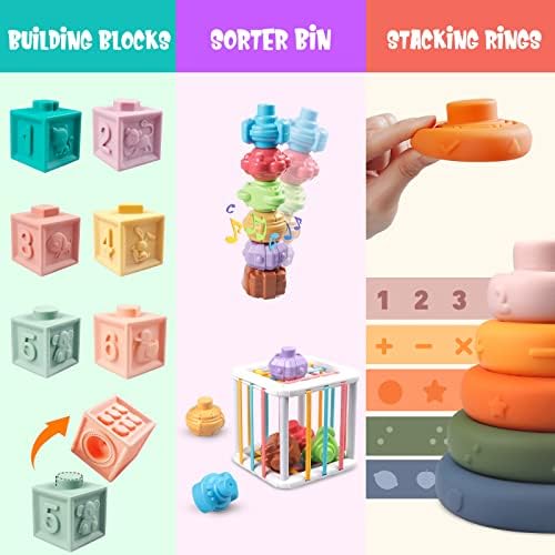 Plunack 6 in 1 Montessori Toy for 6-12 Months Toddler