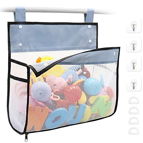 Muchfun Bath Toy Organizer With Hooks and Zipper