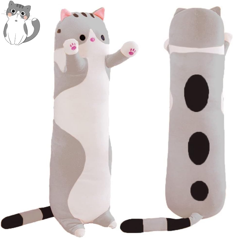 Cute Cat Plush Body Pillow 59 Inch Soft Sleeping Pillow