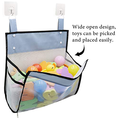 Muchfun Bath Toy Organizer With Hooks and Zipper