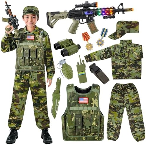 Metemot Kids Army Costume Set for Halloween