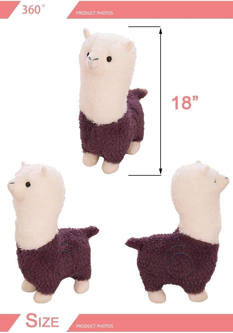 18 Alpaca Plush Toy White Cute Hug Pillow