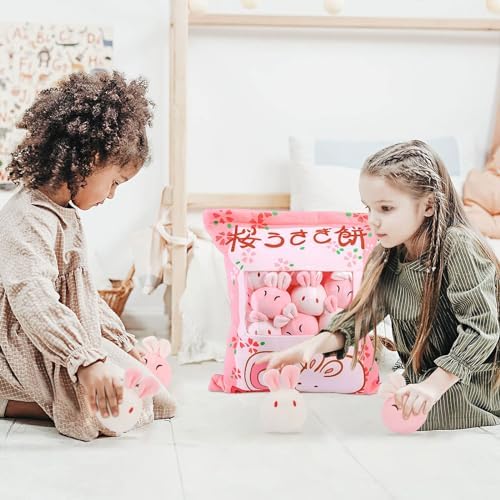 JILPAK Cute Bunny Plush Pillow with 8 Dolls