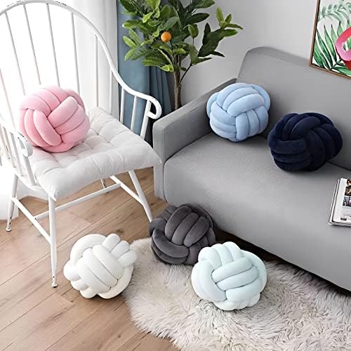 KEBAIHUA Knot Ball Pillow Handmade Plush Throw Cushion for Kids Room 1