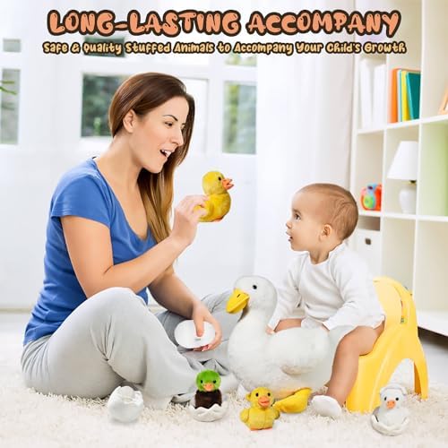 7-in-1 Funny Duck Plush Toy with Zippered Belly