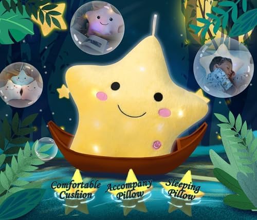 DearSun 13 Twinkle Star Plush Pillow Night Light