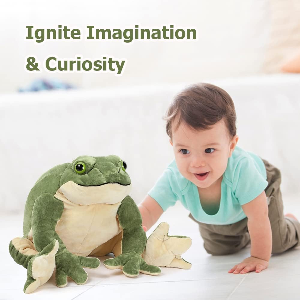 MorisMos Giant Frog Plush Toy 22 Inch Green Stuffed Animal