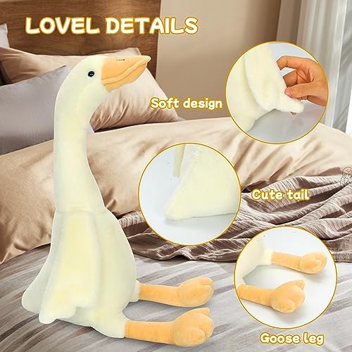 Soft White Goose Plush Toy Pillow for Kids