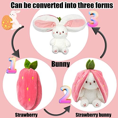 YOUBLEK Reversible Cuddle Bunny Plush Pillow with Zipper
