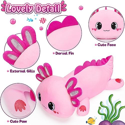 Officygnet 13 Inch Axolotl Plush Pillow