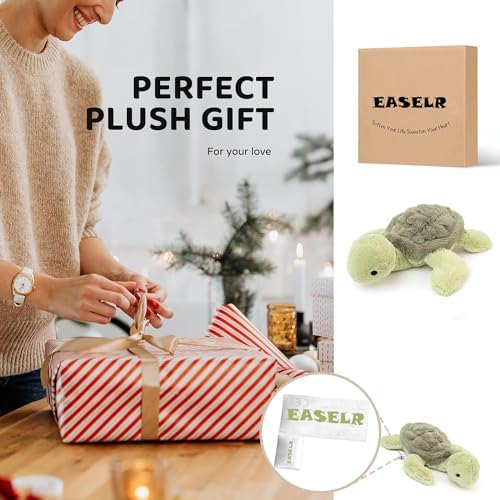 EASELR Weighted Plush Turtle Pillow Toy for Kids and Adults