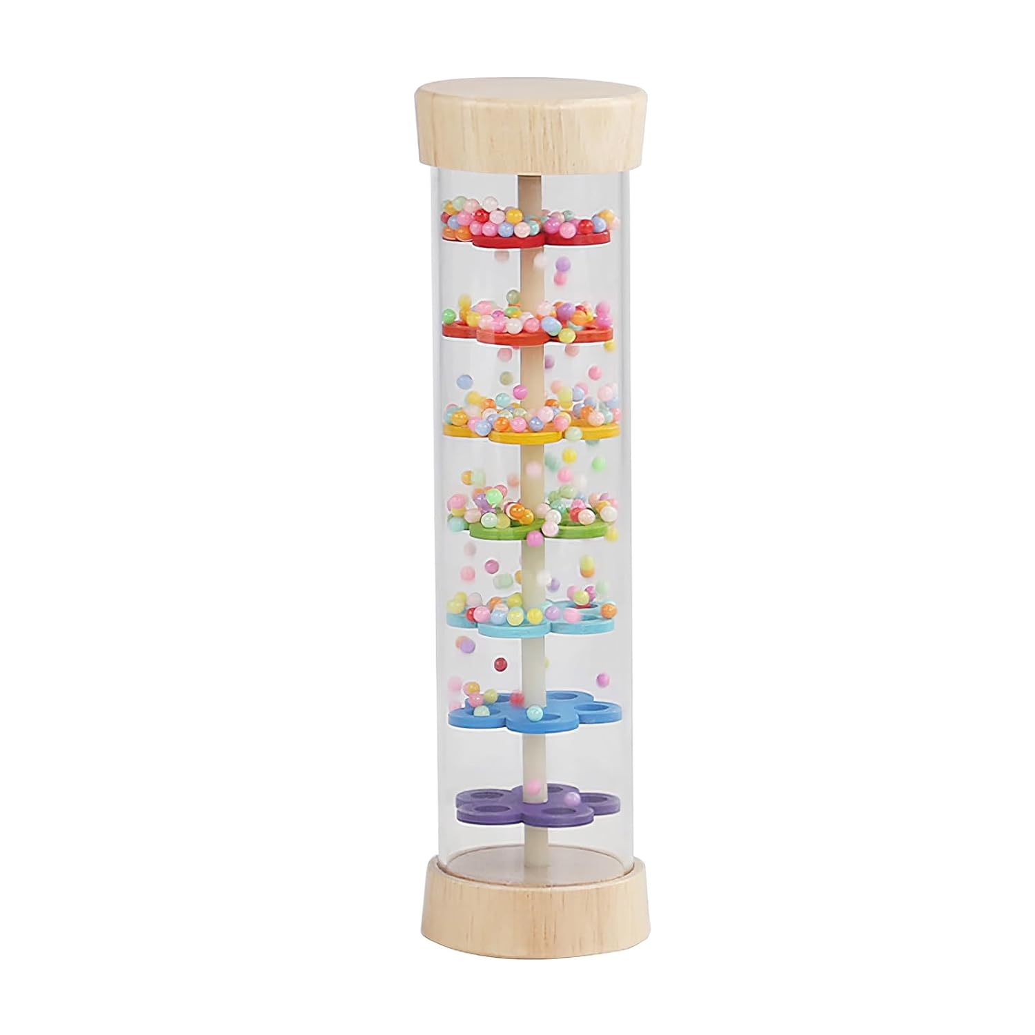 Wooden Baby Rattle Musical Rainstick for Infants 0-12 Months