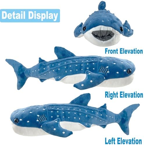 39-Inch Whale Shark Plush Pillow Toy