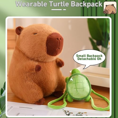 Capybara Plush Toy with Turtle Backpack 12 Inch 1