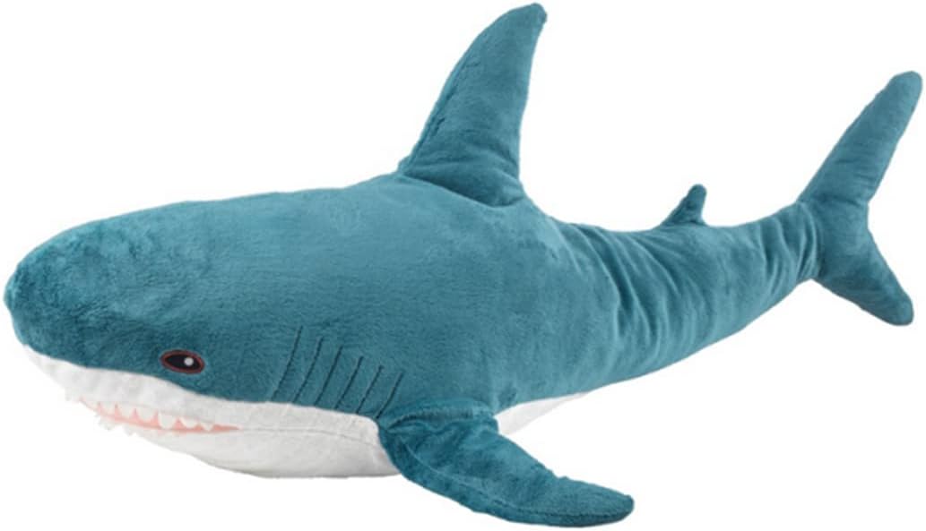 Giant Blue Shark Plush Pillow Toy for Kids
