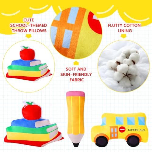 Suzile 3 Pcs 16 Inch Back to School Plush Pillows 1