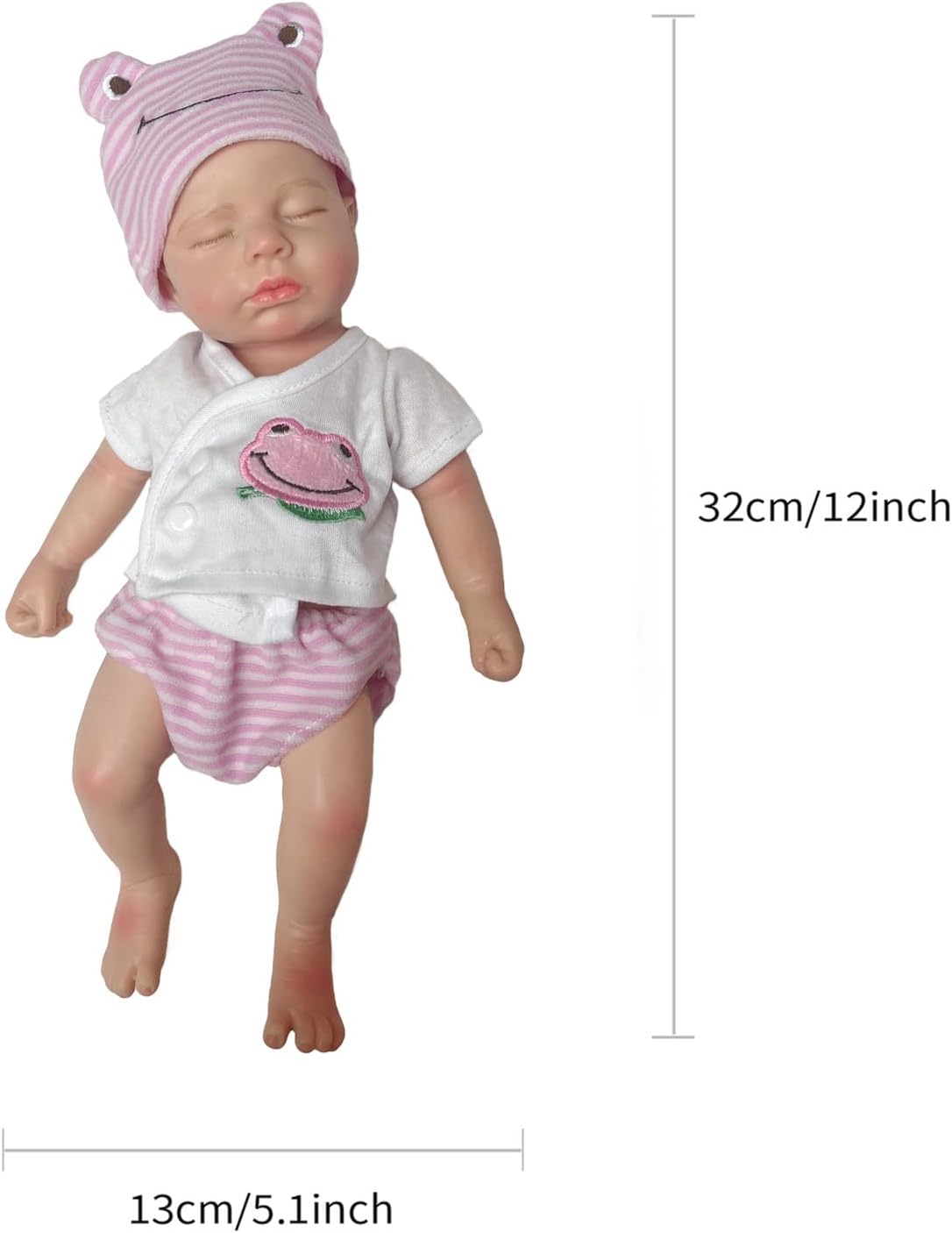 OtardDolls 33cm Realistic Solid Silicone Reborn Baby Doll