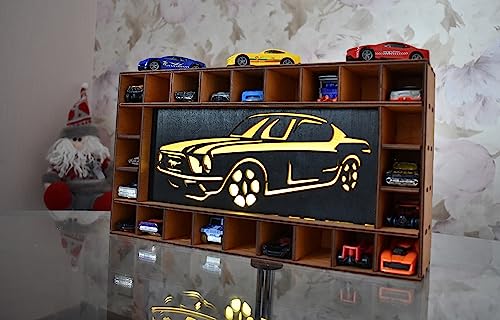 Premium Wooden Toy Car Parking Storage for Kids