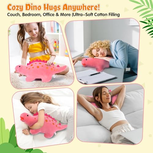 BB FUN HOUSE Dinosaur Pillow Plush Pink