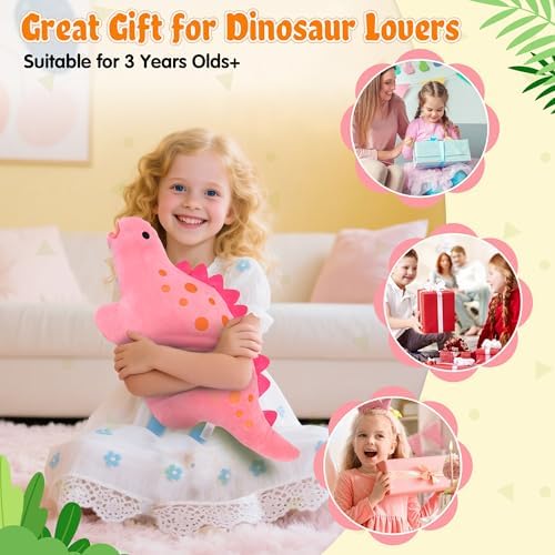BB FUN HOUSE Dinosaur Pillow Plush Pink