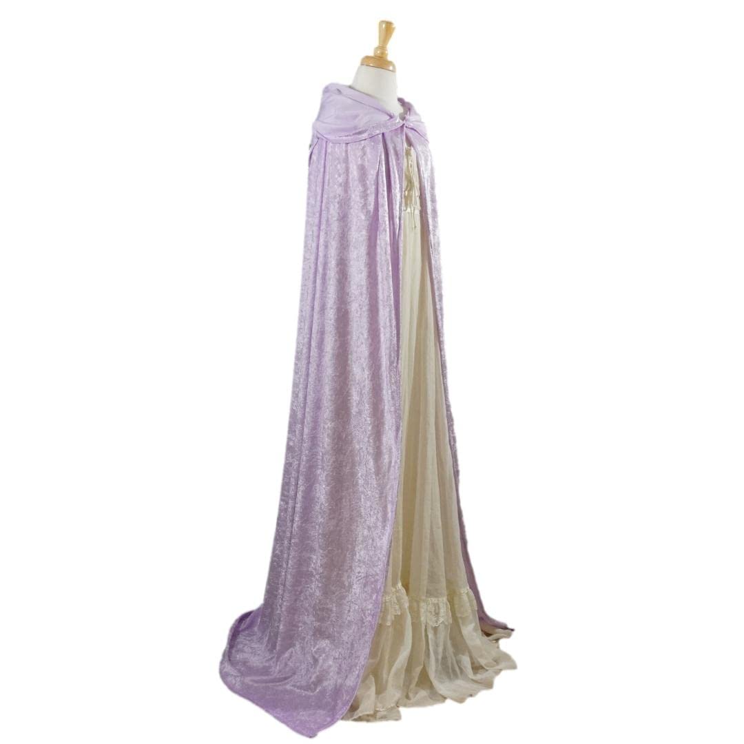 Light Purple Lavender Velvet Hooded Cape for All Sizes 1