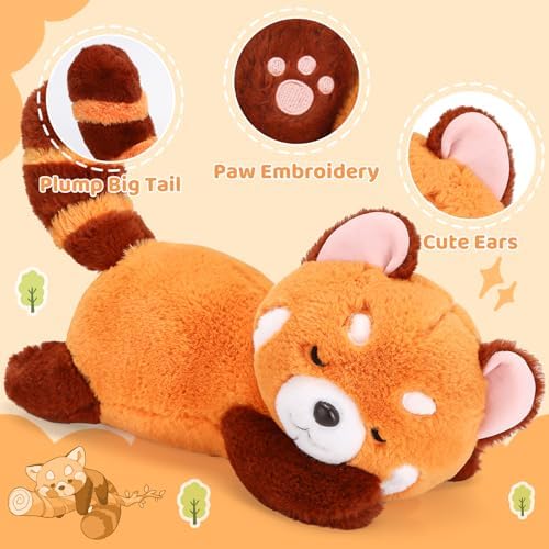 Big Red Panda Plush Pillow - 197-inch Huggable Stuffie Toy