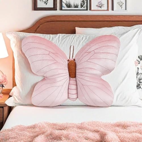 Butterfly Shaped Plush Pillow All Pink
