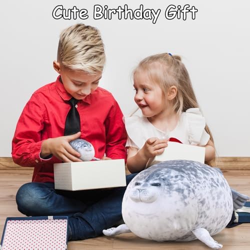 SQEQE Chubby Seal Pillow with 4 Baby Seal Plushies