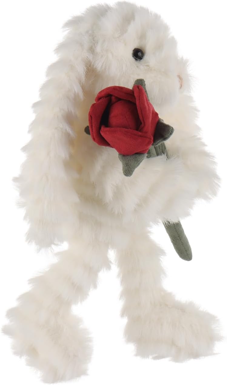 Apricot Lamb Huffy Rabbit with Rose Plush Toy