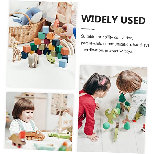 Toddmomy 2pcs Cartoon Design Wooden Rattle