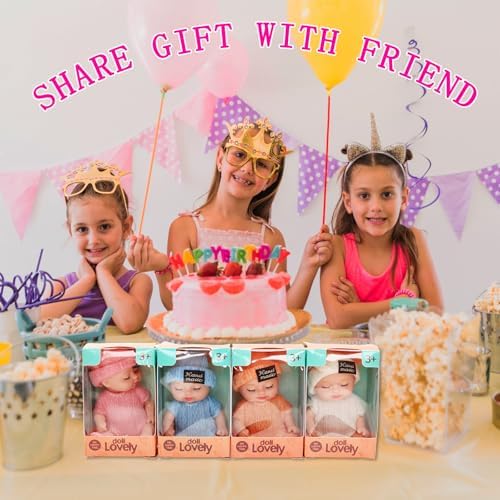 4 Inch Realistic Baby Dolls with Animal Clothes 4PCS