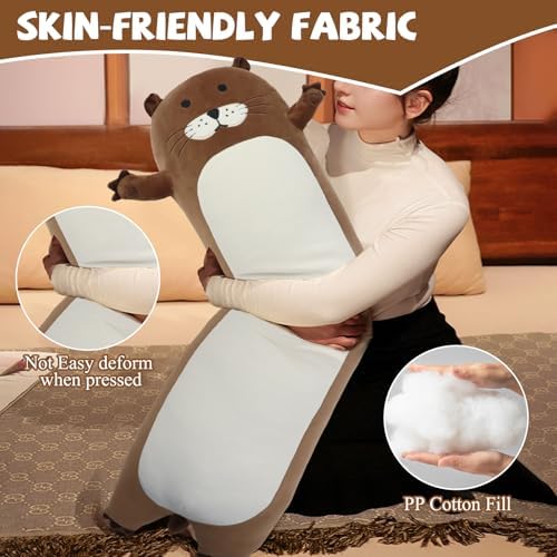 Giant Long Otter Plush Pillow for Kids - Cute Stuffed Animal Toy