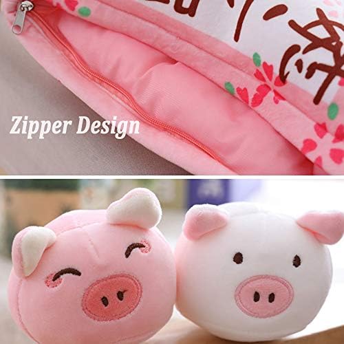 REFAHB Cute Throw Pillow with Fluffy Stuffed Pigs