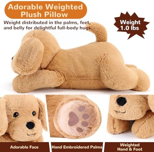 Gnomantic Yellow Lab Weighted Plush Pillow - 12 Inch 10 lbs